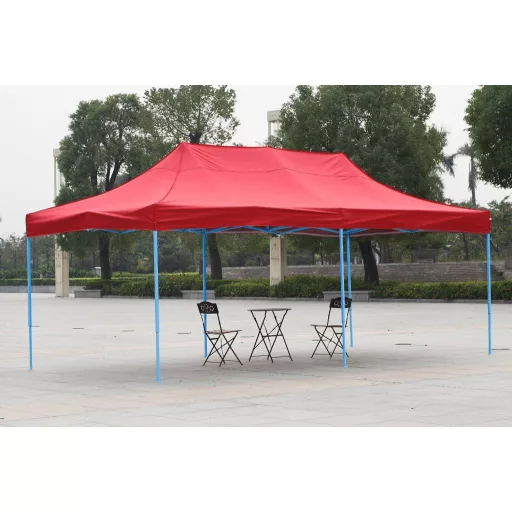 Zložljiv vrtni paviljon 2,9x5,7 m s torbo - rdeč, vremensko odporen, hitro postavljanje
