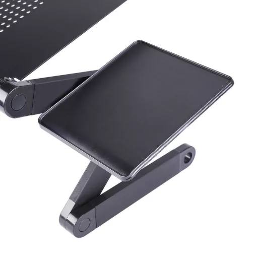 Nastavljiv stojalo za prenosni računalnik z odlagalno površino za miško - ergonomsko, prenosno, univerzalna zasnova