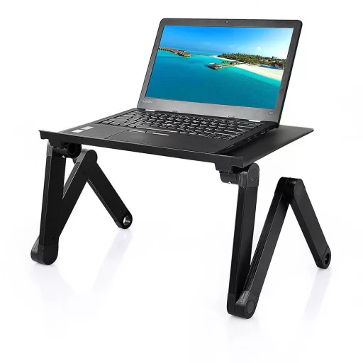 Nastavljiv stojalo za prenosni računalnik z odlagalno površino za miško - ergonomsko, prenosno, univerzalna zasnova