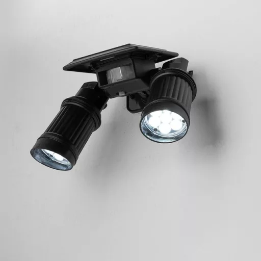 Dvojna solarna LED luč s senzorjem gibanja in funkcijo mrak-do-zore