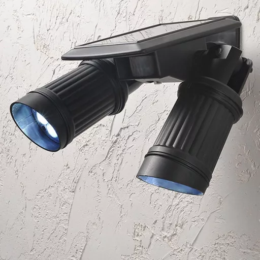 Dvojna solarna LED luč s senzorjem gibanja in funkcijo mrak-do-zore