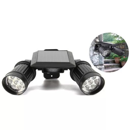 Dvojna solarna LED luč s senzorjem gibanja in funkcijo mrak-do-zore