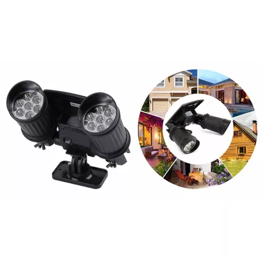 Dvojna solarna LED luč s senzorjem gibanja in funkcijo mrak-do-zore