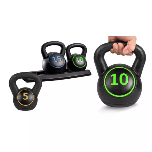 3-delni set kettlebell - 2.3/4.5/6.7 kg za moč in hujšanje