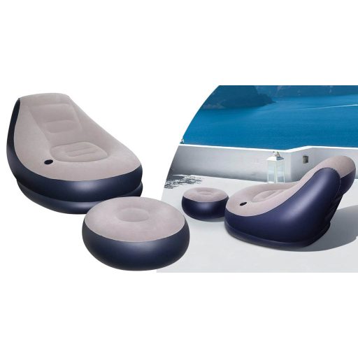 Napihljiv stol s podnožjem - prenosljiv mehak material za notranjo in zunanjo uporabo