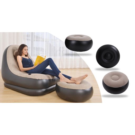 Napihljiv stol s podnožjem - prenosljiv mehak material za notranjo in zunanjo uporabo