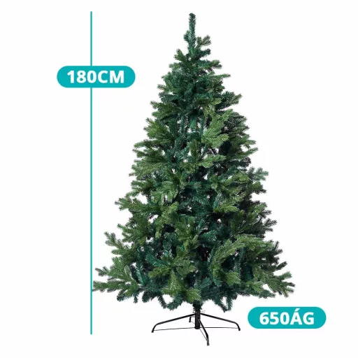 3D umetno božično drevo z metalno osnovo - 180 cm, na voljo v različnih velikostih