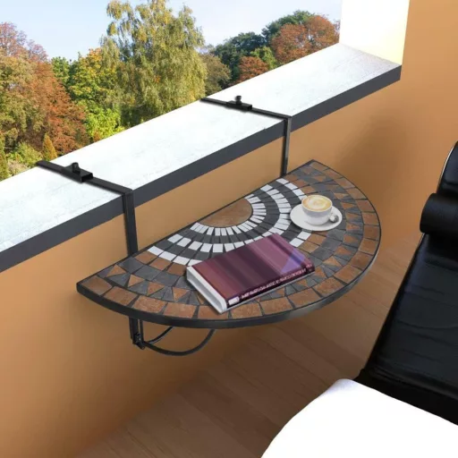Zložljiva balkon miza z mozaik oblikovanjem - varčna, dve barvi