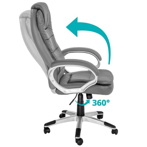 RELAX Ergonomična izvršna pisarniška stolica z nastavljivo višino in oblazinjenim udobjem - Siva