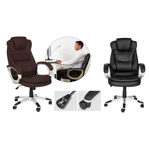 RELAX Ergonomična izvršna pisarniška stolica z nastavljivo višino in oblazinjenim udobjem - Siva