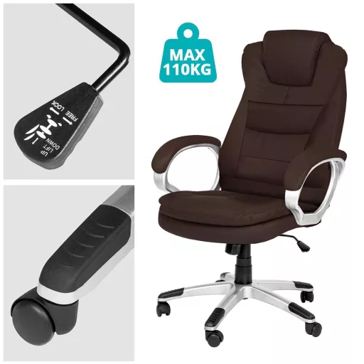 RELAX izvršna pisarniška stolica z ergonomskim dizajnom in nastavljivo višino - rjava
