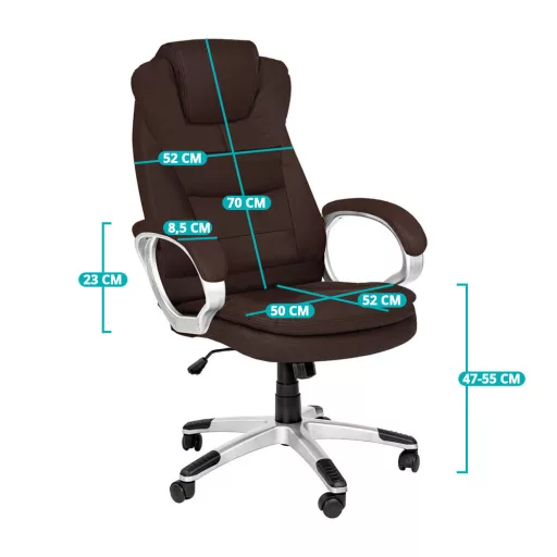 RELAX izvršna pisarniška stolica z ergonomskim dizajnom in nastavljivo višino - rjava