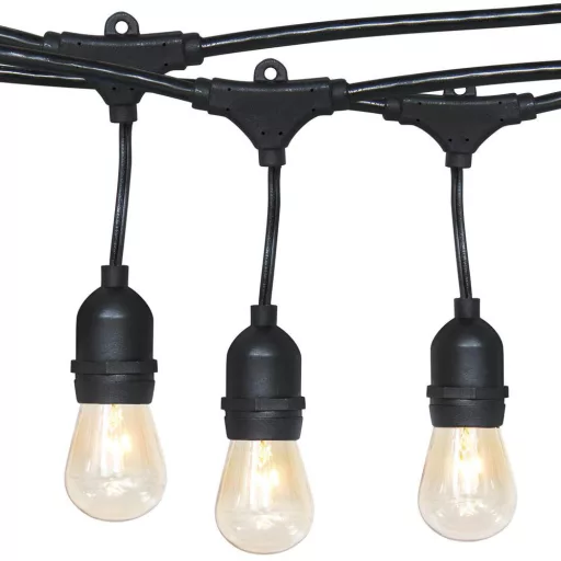 Vodoodporne dekorativne luči na vrvici s 15 E27 LED žarnicami, 14,6 m, topla bela