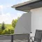 Zložljiva senčnica v obliki ventilatorja 140 cm, siva - enostavna namestitev in zaščita pred vetrom/soncem