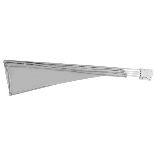 Zložljiva senčnica v obliki ventilatorja 140 cm, siva - enostavna namestitev in zaščita pred vetrom/soncem