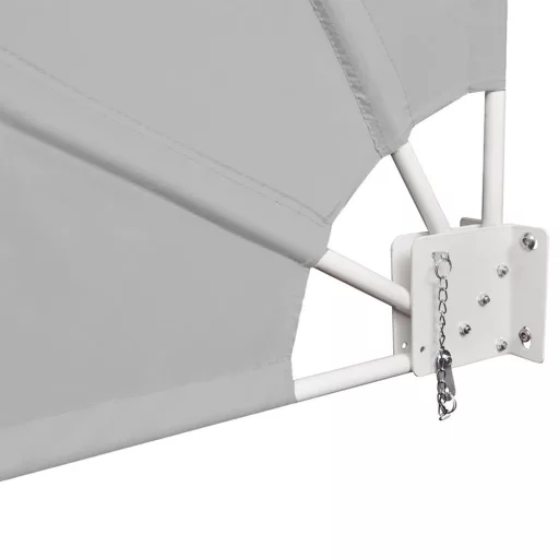 Zložljiva senčnica v obliki ventilatorja 140 cm, siva - enostavna namestitev in zaščita pred vetrom/soncem
