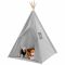 Otroški indijski šotor - siva, notranja/zunanja hišica za igro s stabilno strukturo