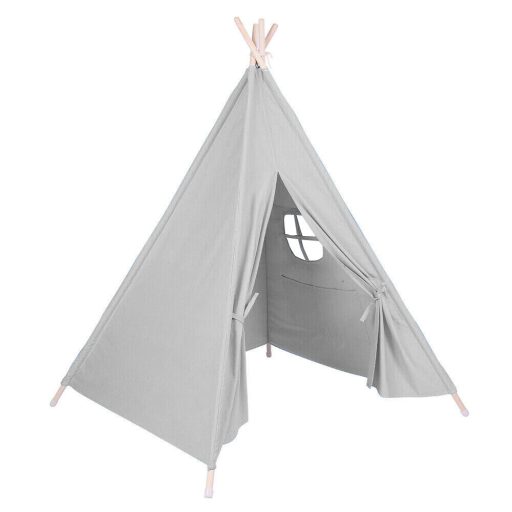 Otroški indijski šotor - siva, notranja/zunanja hišica za igro s stabilno strukturo