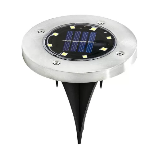 4-delni zunanji solarni svetlobni set s površino iz nerjavečega jekla, 8 LED, vsestranska namestitev