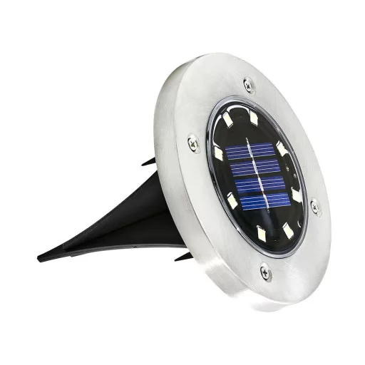 4-delni zunanji solarni svetlobni set s površino iz nerjavečega jekla, 8 LED, vsestranska namestitev
