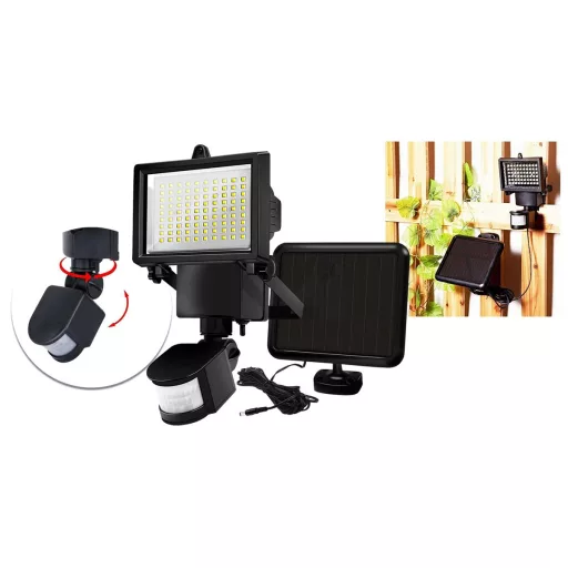 60 LED Solar Motion Sensor Floodlight with IP65 Weather Resistance