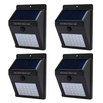   4-delni set solarnih stenskih luči s senzorjem za mrak, IP64 vremensko odporne, 12-urni čas delovanja