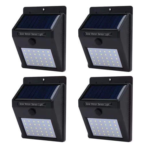 4-delni set solarnih stenskih luči s senzorjem za mrak, IP64 vremensko odporne, 12-urni čas delovanja