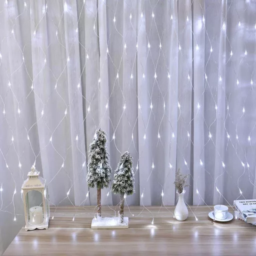 128 LED mrežne luči - Topla in hladna bela, 7 načinov, notranja/zunanja