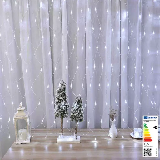 128 LED mrežne luči - Topla in hladna bela, 7 načinov, notranja/zunanja