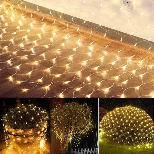 128 LED mrežne luči - Topla in hladna bela, 7 načinov, notranja/zunanja