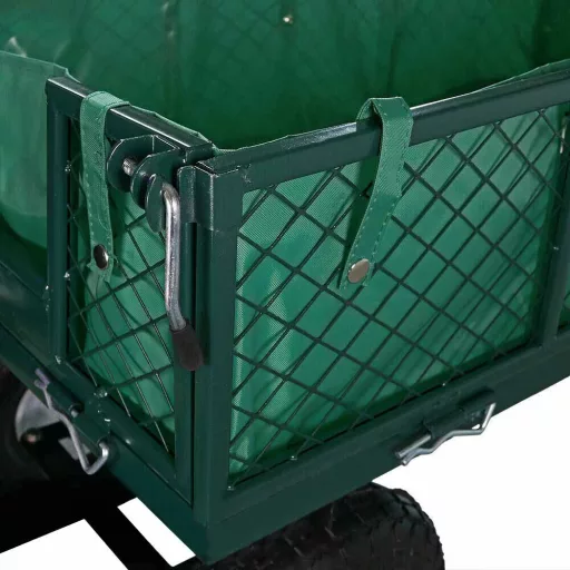 Kovinski vrtnarski ročni voziček s kapaciteto 300 kg in zložljivimi stranicami
