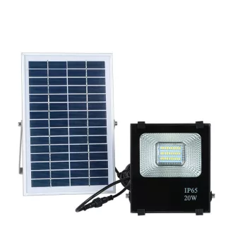   Solarna LED reflektor s daljinskim upravljalnikom - 20W, IP65 vodoodporen, 5m kabel