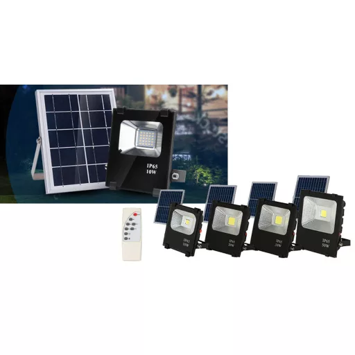 Solarna LED reflektor s daljinskim upravljalnikom - 20W, IP65 vodoodporen, 5m kabel