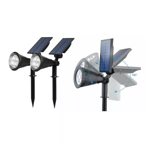 2-delni solarni zunanji dekorativni svetlobni set z nastavljivo svetlostjo in vremensko odporen dizajn
