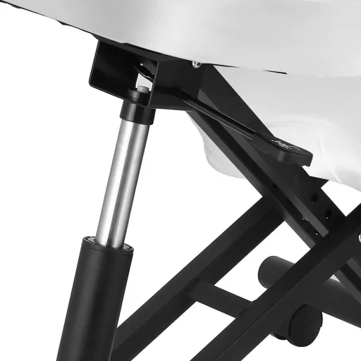 Ergonomska klop za kolena z nastavljivo višino in oblazinjeno sedišče - bela