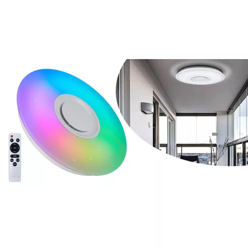 LED stropna svetilka, ki spreminja barve, z daljinskim upravljalnikom in funkcijo glasbe