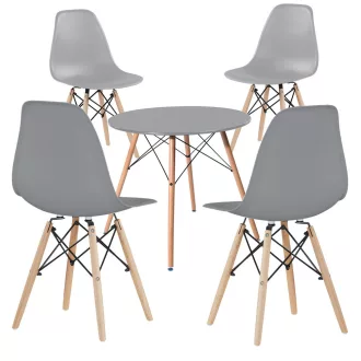 4-delni moderni jedilni stol set s tabelo, v 3 barvah - siva