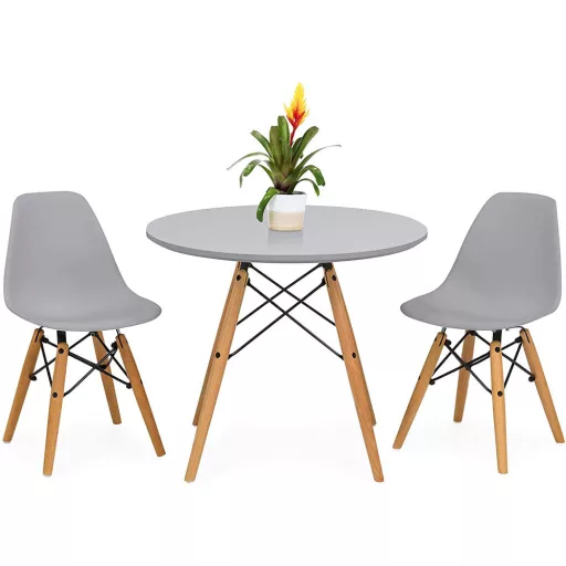 4-delni moderni jedilni stol set s tabelo, v 3 barvah - siva
