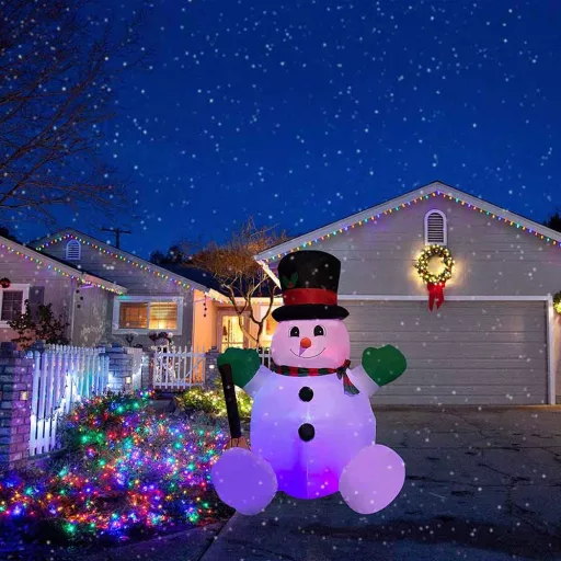150 cm Napihljiv Božični Snežak z LED Lučkami