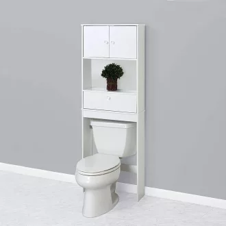 Omnesti kopalniški kabinet z 3 policami - bela MDF