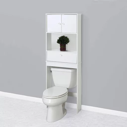 Omnesti kopalniški kabinet z 3 policami - bela MDF