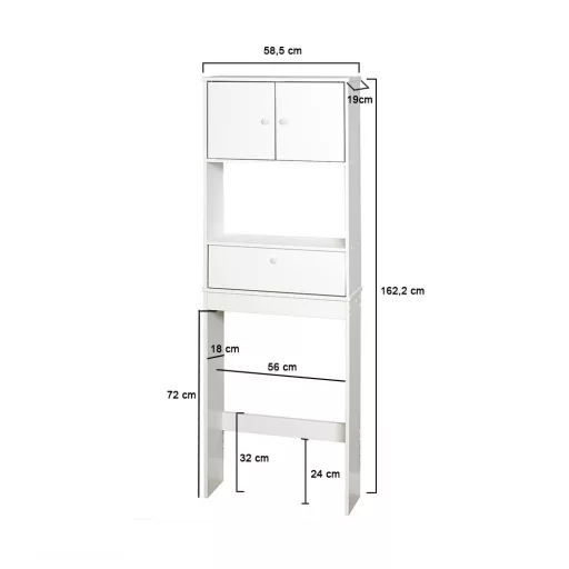 Omnesti kopalniški kabinet z 3 policami - bela MDF