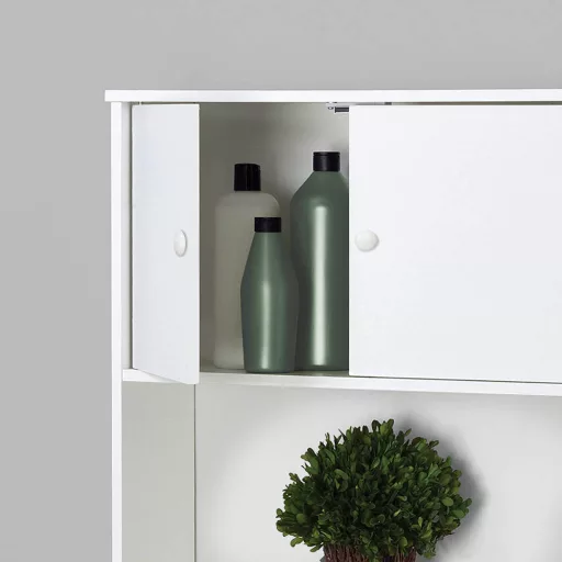 Omnesti kopalniški kabinet z 3 policami - bela MDF