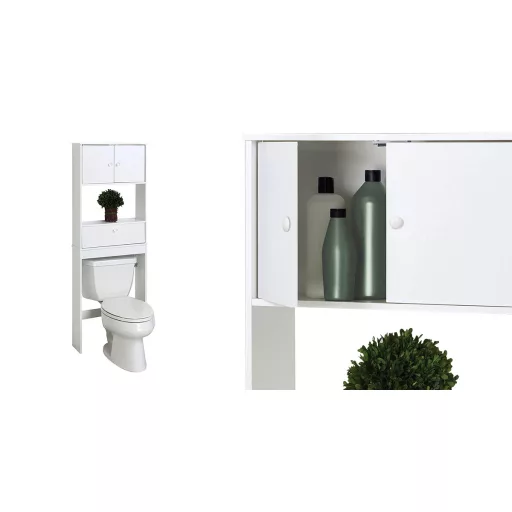 Omnesti kopalniški kabinet z 3 policami - bela MDF