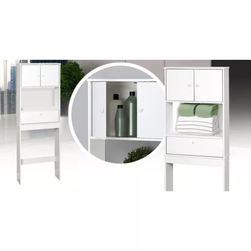Omnesti kopalniški kabinet z 3 policami - bela MDF