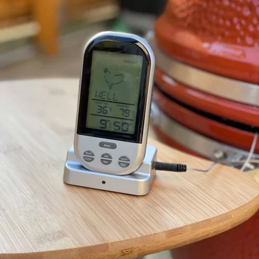 Večfunkcijski mesni termometer z alarmom in osvetlitvijo, razpon 0°C do 250°C