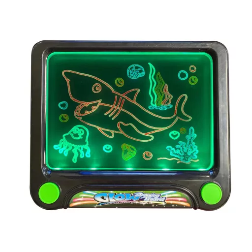 Osvetljena risalna tabla z neonskimi markerji in 3D očali - Tematika ocean, dinozavrov in enorogov