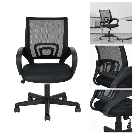 Ergonomski pisarniški stol s kolesi in naslonjali za roke, mrežna hrbtna opora, nastavljiva višina - različne barve