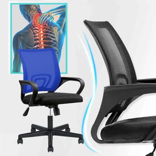 Ergonomski pisarniški stol s kolesi in naslonjali za roke, mrežna hrbtna opora, nastavljiva višina - različne barve