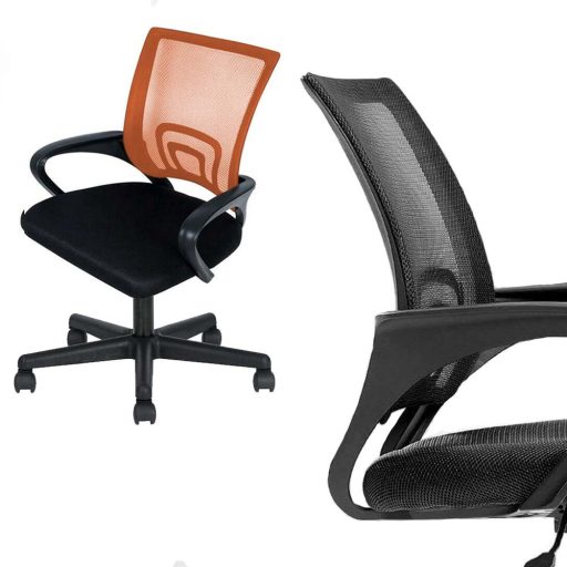 Ergonomska pisarniška stolica z naslonjali za roke - mrežna hrbtna opora, nastavljiva višina, 360° vrtenje, več barv